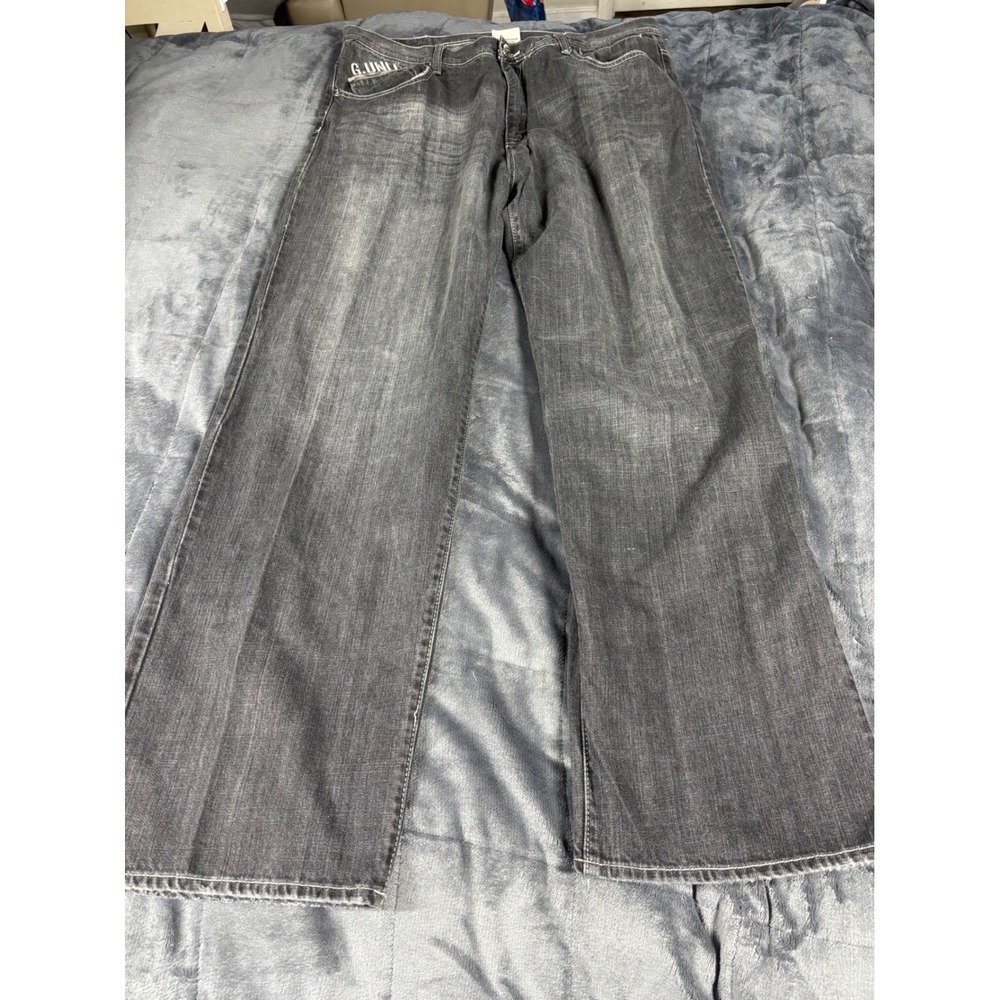 G-Unit Vintage Baggy Jeans Mens 40x34 Black Y2K Hip‎ Hop Wide Leg Embroidered